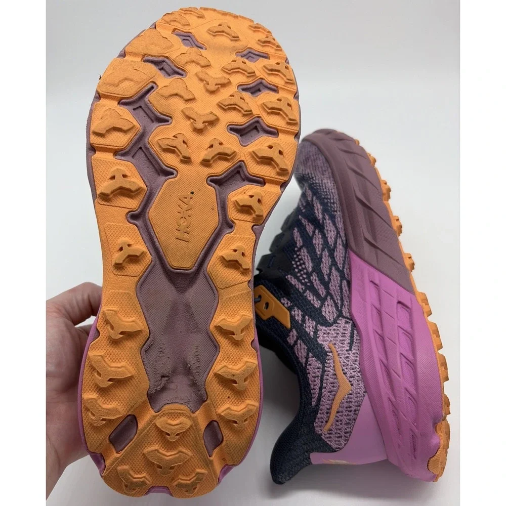 Hoka Kids 6M / Women’s 7.5 / EU 39.5 Purple Blue Orange Elastic Laces